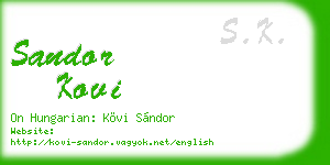 sandor kovi business card