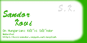 sandor kovi business card